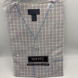 New Old Stock Surrey Pajamas Mens Size L Short Sleeve Knee Length PJs 1990s
